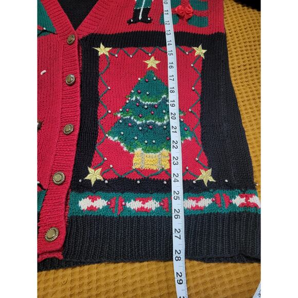 Vintage Marisa Christina Classics 1993 Christmas Nutcracker Bear Tree Sweater L - Picture 3 of 8